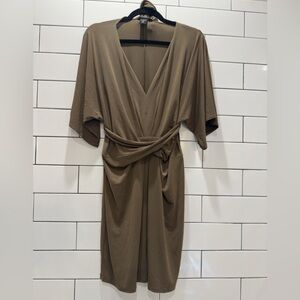 Elegant Brown Wrap Dress
